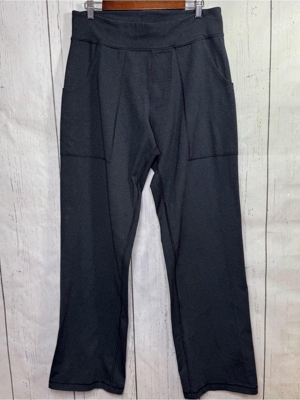 Lululemon Charcoal Gray Size L Full Length Straight Leg Yoga Pants Athleisure